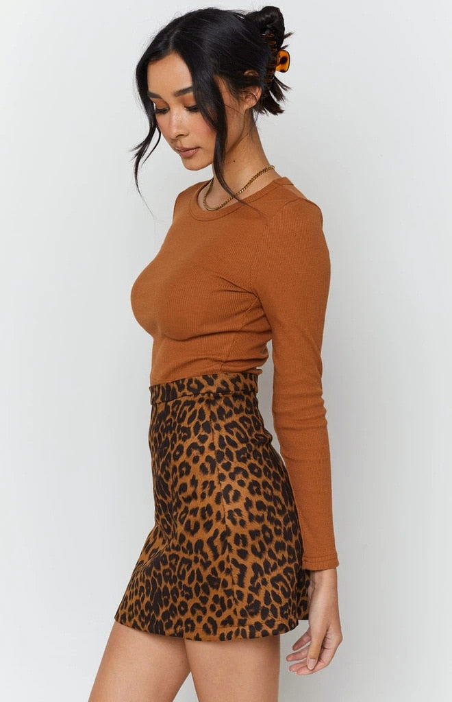 Micah חצאית מיני בהדפס מנומר