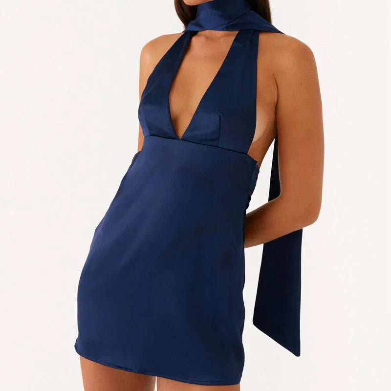 שמלת סאטן קצרה דגם גילה