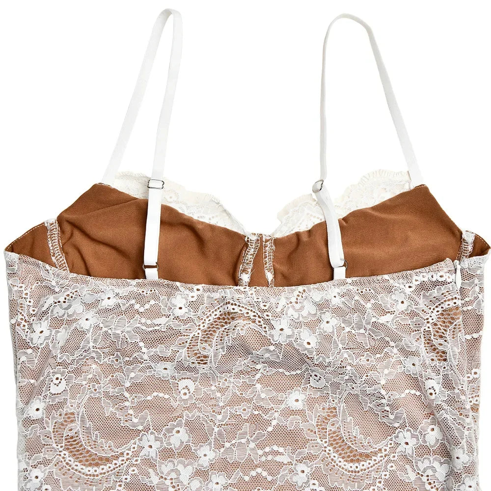 שמלת תחרה מקסי עם גב פתוח דגם הילה