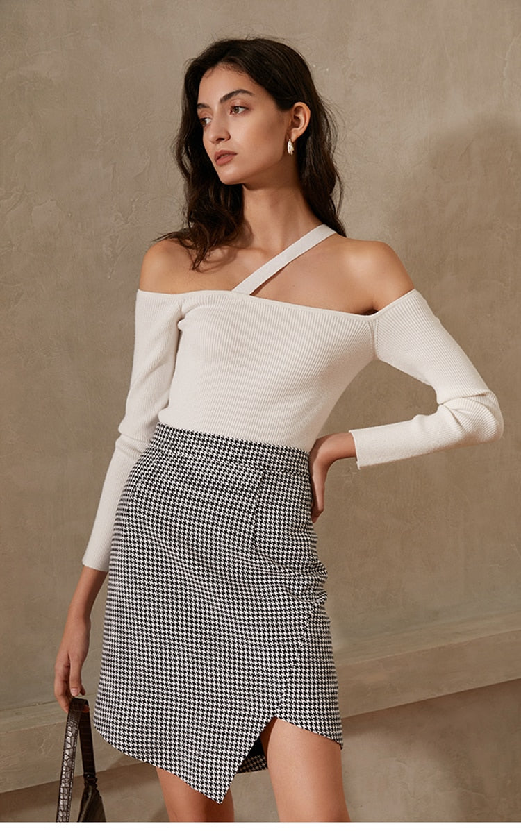 Livia חצאית מיני בהדפס משבצות